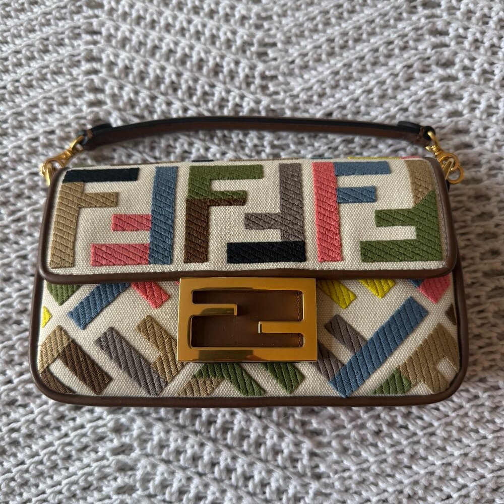 Fendi Zucca FF Baguette Mini (Like New 2021 Collection)